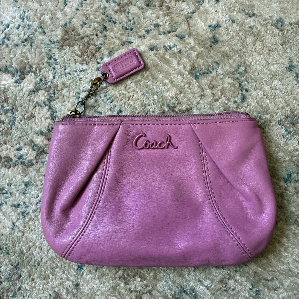 Vintage Coach Pink Leather Wristlet Pouch